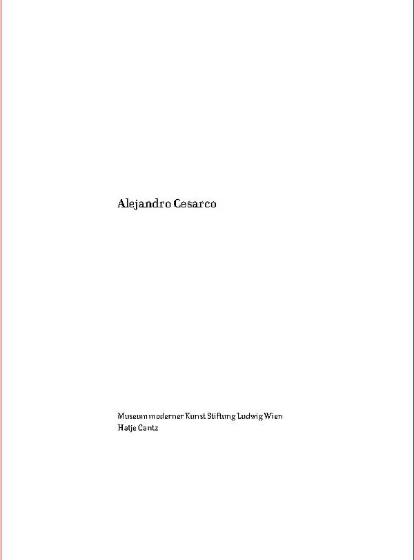 Cover of the publication Alejandro Cesarco 