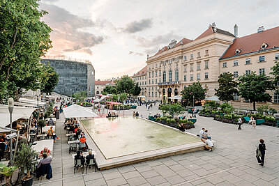 Blick ins MuseumsQuartier Wien