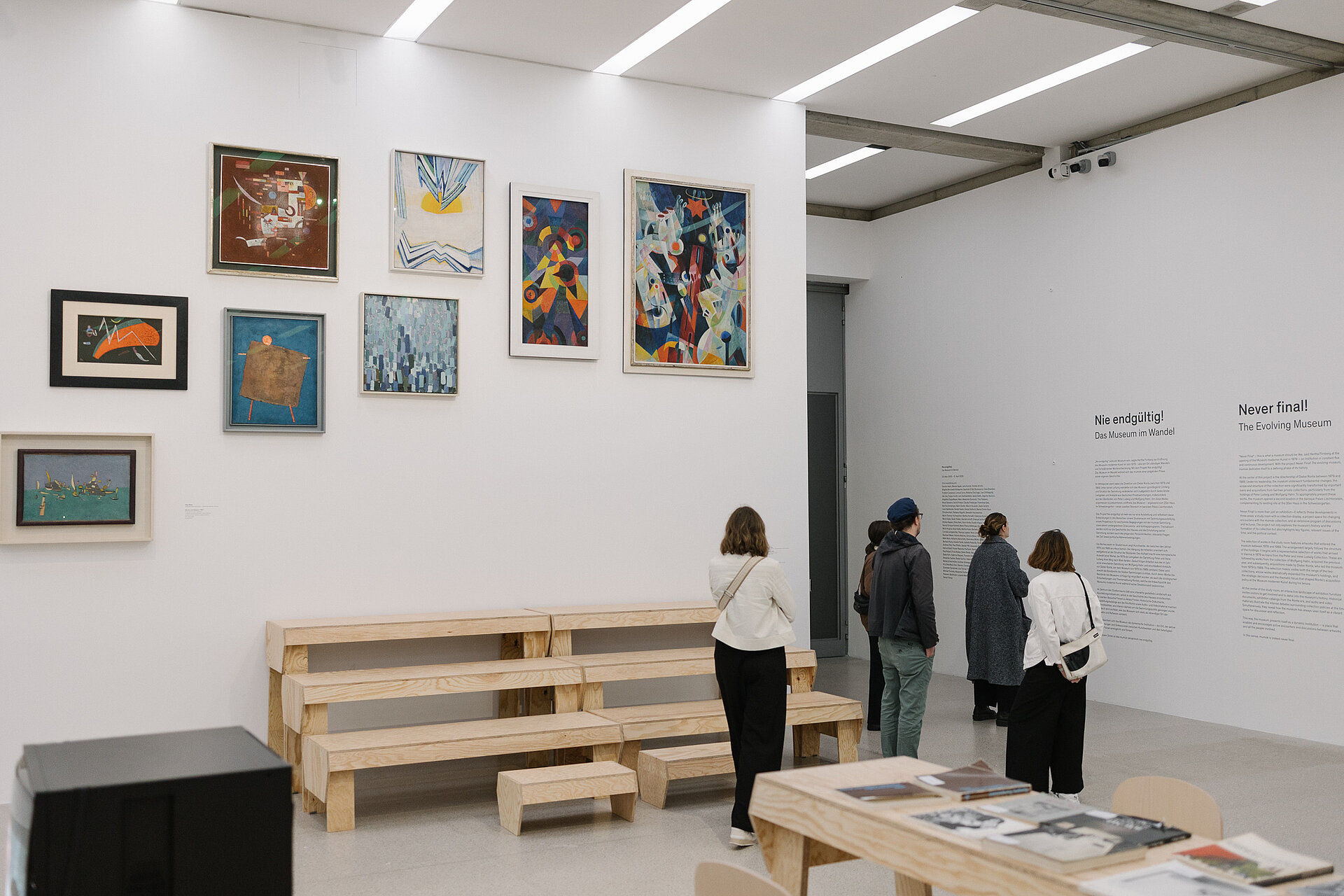 People in the exhibition Never Final! The Evolving Museum
