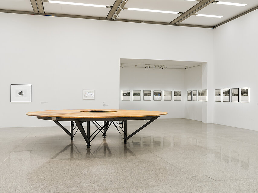  A round table in the showroom