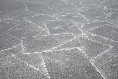 Gray area with overlapping rectangular chalk marks