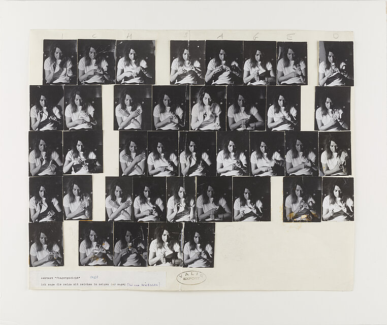 VALIE EXPORTS Arbeit Sehtext Fingergedicht