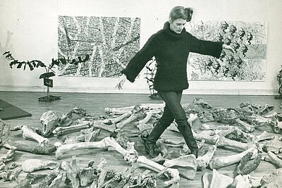 Nancy Graves photographed in her Soho studio